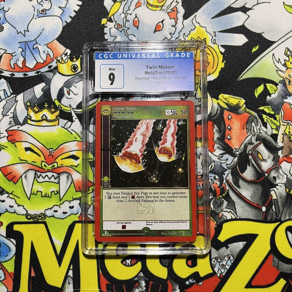 Metazoo Twin Meteor Mint CGC 9 Nightfall Full Holo 1st Edition Cryptid